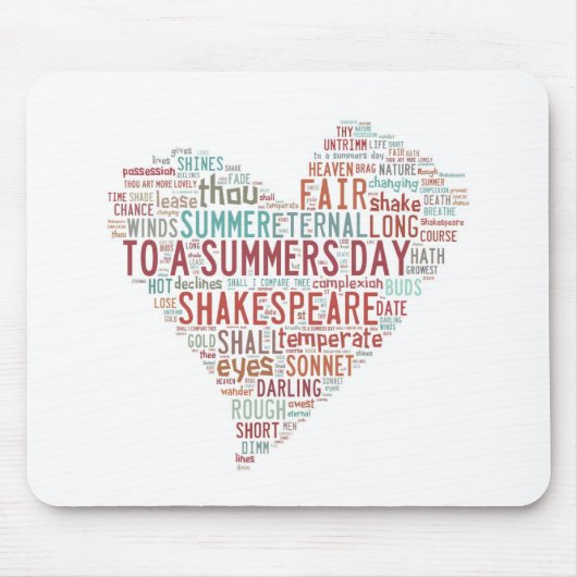 Shakespeare-Sonett 18 Mousepad (Vorne)