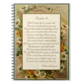 Shakespeare-Sonett 18 Notizblock (Vorderseite)