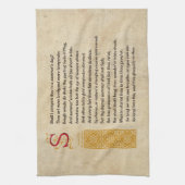 Shakespeare-Sonett 18 (XVIII) auf Pergament Küchentuch (Vertikal)