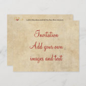 Shakespeare-Sonett 3 (iii) auf Pergament Einladung (Vorne/Hinten)