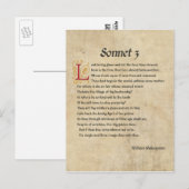 Shakespeare Sonett 3 Pergament Postkarte (Vorne/Hinten)