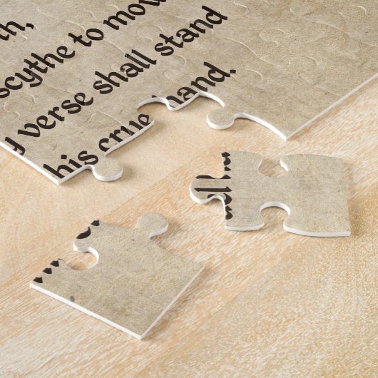 Shakespeare-Sonett 60 (LX) auf Pergament Puzzle (Seite)