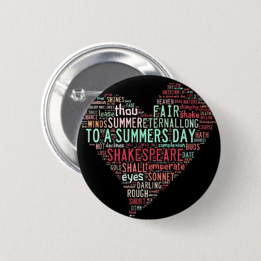Shakespeare-Sonett Button (Vorne & Hinten)