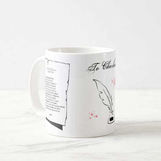 Shakespeare Sonnet 105 Kaffeetasse (Vorderseite Links)