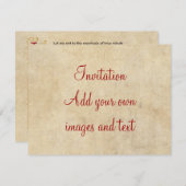 Shakespeare Sonnet 116 (CXVI) auf Pergament Einladung (Vorne/Hinten)