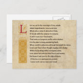 Shakespeare Sonnet 116 (CXVI) auf Pergament Postkarte (Vorne/Hinten)