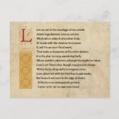 Shakespeare Sonnet 116 (CXVI) auf Pergament Postkarte (Vorderseite)