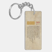 Shakespeare Sonnet 116 (CXVI) auf Pergament Schlüsselanhänger (Vorderseite links)