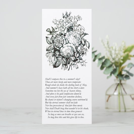 Shakespeare Sonnet # 18 Einladung (Stehend Vorderseite)