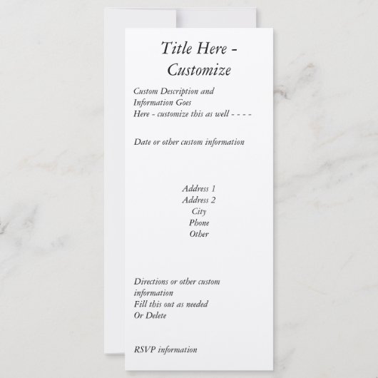 Shakespeare Sonnet # 18 Einladung (Rückseite)