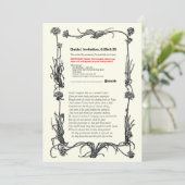 Shakespeare Sonnet # 18 Einladung (Stehend Vorderseite)