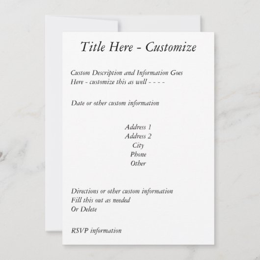 Shakespeare Sonnet # 18 Einladung (Rückseite)