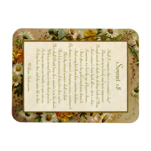 Shakespeare Sonnet 18 Magnet (Horizontal)