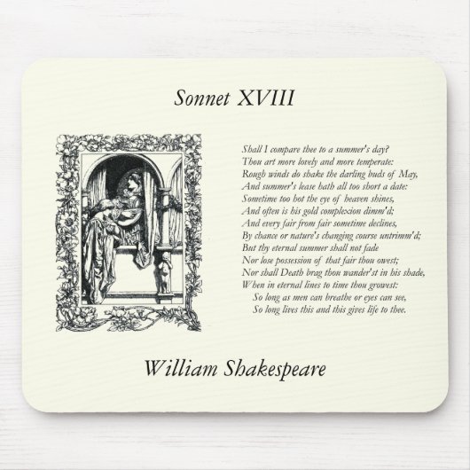 Shakespeare Sonnet # 18 Mousepad (Vorne)