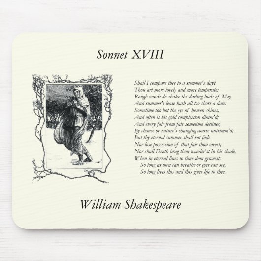 Shakespeare Sonnet # 18 Mousepad (Vorne)
