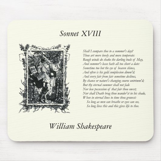 Shakespeare Sonnet # 18 Mousepad (Vorne)