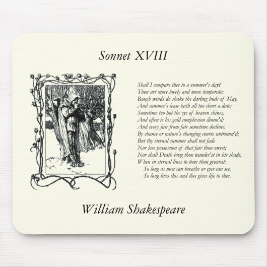 Shakespeare Sonnet # 18 Mousepad (Vorne)