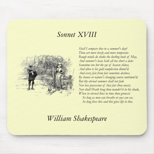 Shakespeare Sonnet # 18 Mousepad (Vorne)