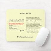 Shakespeare Sonnet # 18 Mousepad (Mit Mouse)