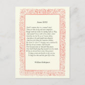 Shakespeare Sonnet # 18 Postkarte (Vorderseite)