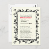 Shakespeare Sonnet # 18 Postkarte (Vorne/Hinten)