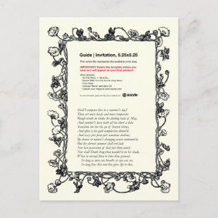 Shakespeare Sonnet # 18 Postkarte