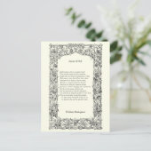 Shakespeare Sonnet # 18 Postkarte (Stehend Vorderseite)