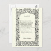 Shakespeare Sonnet # 18 Postkarte (Vorne/Hinten)