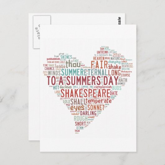 Shakespeare Sonnet 18 Postkarte (Vorne/Hinten)