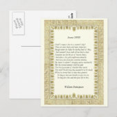 Shakespeare Sonnet # 18 Postkarte (Vorne/Hinten)