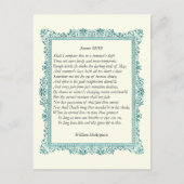 Shakespeare Sonnet # 18 Postkarte (Vorderseite)