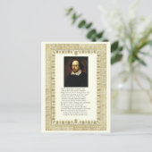 Shakespeare Sonnet # 18 Postkarte (Stehend Vorderseite)