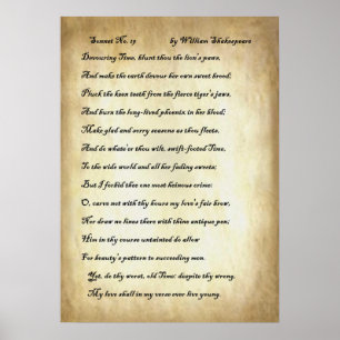 Shakespeare Sonnet 19 Poster