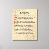 Shakespeare Sonnet 1 Parchment Leinwanddruck (Vorderseite)