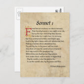 Shakespeare Sonnet 1 Parchment Postkarte (Vorne/Hinten)
