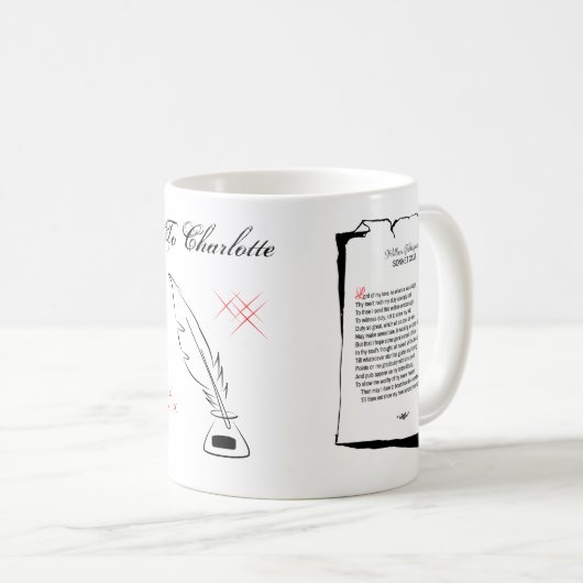 Shakespeare Sonnet 26 Kaffeetasse (VorderseiteRechts)