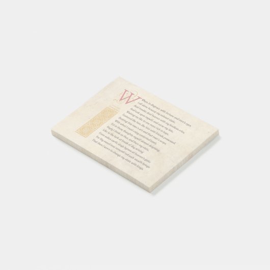 Shakespeare Sonnet 29 (XXIX) auf Parchment Post-it Klebezettel (angewinkelt)