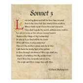 Shakespeare Sonnet 3 Parchment Fotodruck (Vorne)