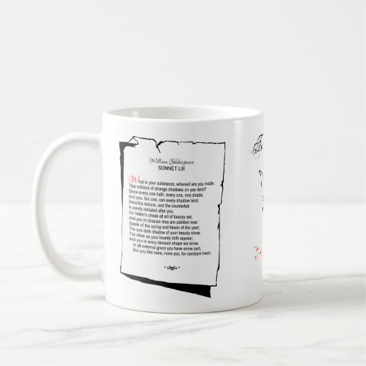 Shakespeare Sonnet 53 Kaffeetasse (Links)