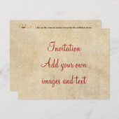 Shakespeare Sonnet 60 (LX) auf Parchment Einladung (Vorne/Hinten)