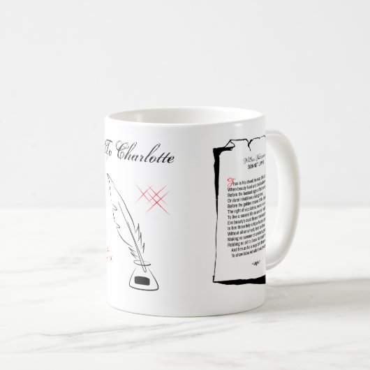 Shakespeare Sonnet 68 Kaffeetasse (VorderseiteRechts)