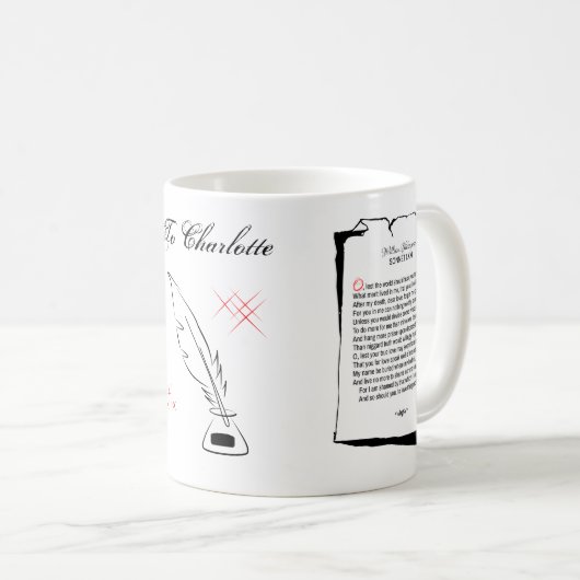 Shakespeare Sonnet 72 Kaffeetasse (VorderseiteRechts)
