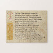 Shakespeare Sonnet 73(LXXIII) auf Pergament Puzzle (Horizontal)