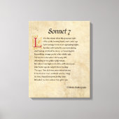 Shakespeare Sonnet 7 Parchment Leinwanddruck (Vorderseite)