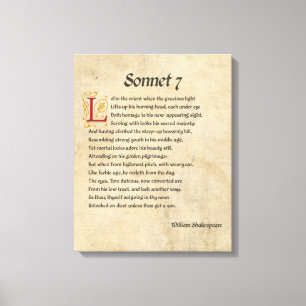 Shakespeare Sonnet 7 Parchment Leinwanddruck