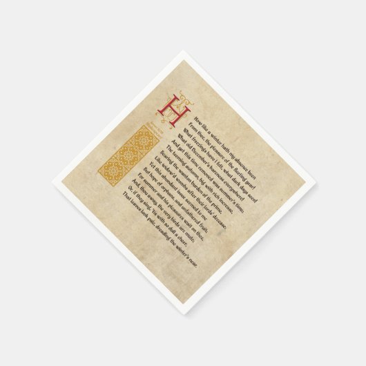 Shakespeare Sonnet 97 (XCVII) auf Pergament Serviette (Ecke)