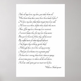 Shakespeare Sonnet Art Poster