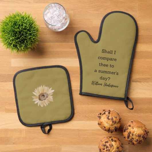 Shakespeare Summer Quote Decor For Home Ofenhandschuh & Topflappen-Set (Oben Unten)