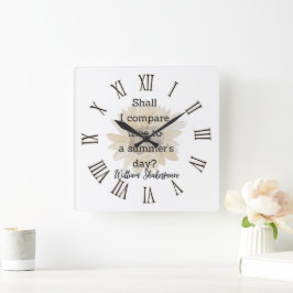 Shakespeare Summer Quote Decor For Home Quadratische Wanduhr