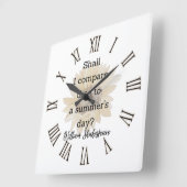 Shakespeare Summer Quote Decor For Home Quadratische Wanduhr (Winkel)